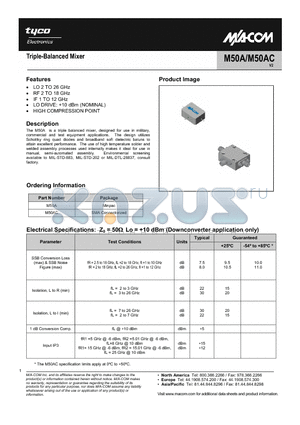 M50A datasheet - Triple-Balanced Mixer