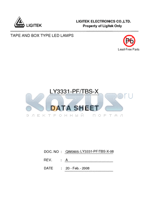 LY3331-PF-TBS-X datasheet - TAPE AND BOX TYPE LED LAMPS