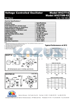 HV27SM-62 datasheet - VOLTAGE CONTROLLED OSCILLATOR