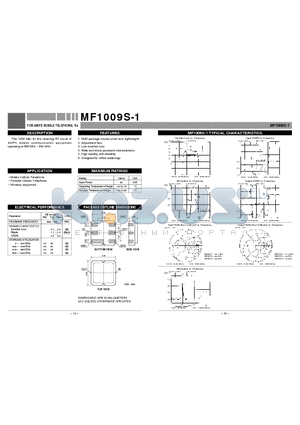 MF1009S-1 datasheet - FOR AMPS MOBILE TELEPHONE, Rx