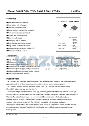 LM2951D datasheet - 100mA LOW DROPOUT VOLTAGE REGULATORS