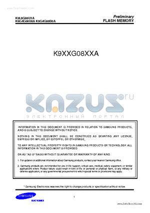 K9XXG08XXA-XCB0 datasheet - Preliminary FLASH MEMORY