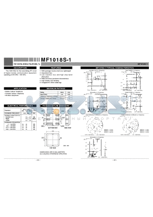MF1018S-1 datasheet - FOR DIGITAL MOBILE TELEPHONE, Tx