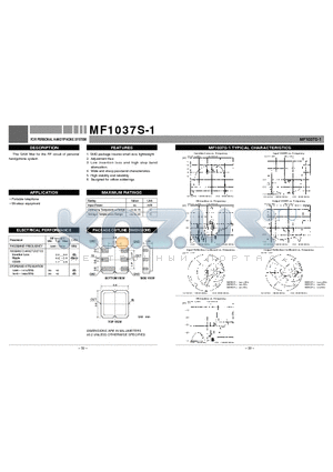 MF1037S-1 datasheet - FOR PERSONAL HANDYPHONE SYSTEM