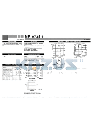 MF1073S-1 datasheet - FOR PAGER,Rx