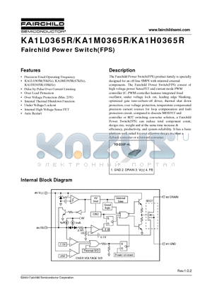 KA1H0365 datasheet - Fairchild Power Switch(FPS)