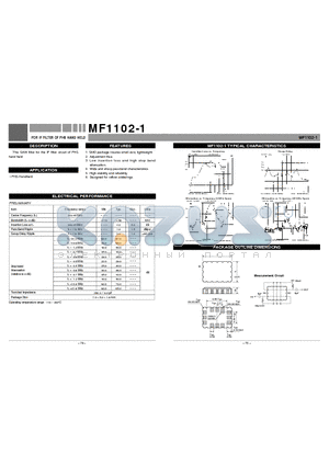 MF1102-1 datasheet - FOR IF FILTER OF PHS HAND HELD