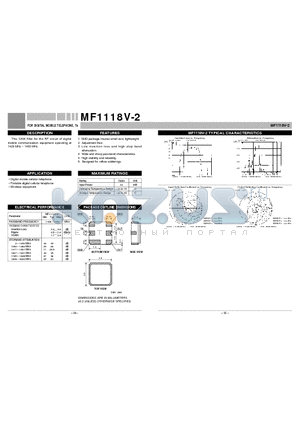 MF1118V-2 datasheet - FOR DIGITAL MOBILE TELEPHONE, Tx