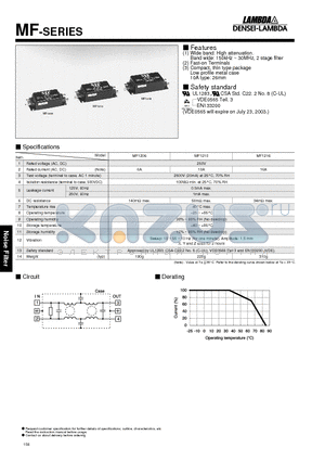 MF1206 datasheet - Band wide:150kHz ~ 30MHz, 2 stage filter