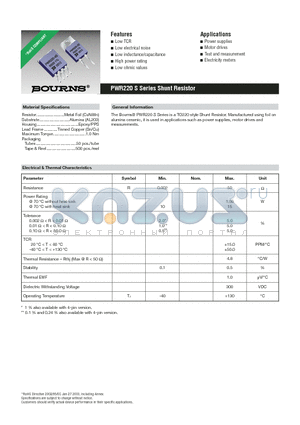 PWR220-2SAR0400CE datasheet - Shunt Resistor