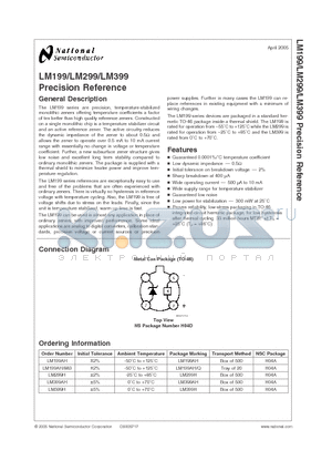 LM299 datasheet - Precision Reference