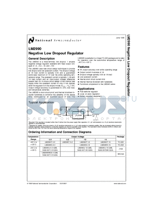 LM2990T-12 datasheet - Negative Low Dropout Regulator