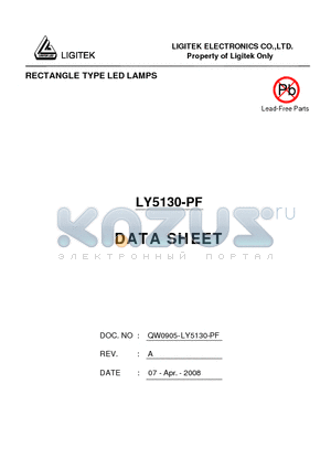 LY5130-PF datasheet - RECTANGLE TYPE LED LAMPS