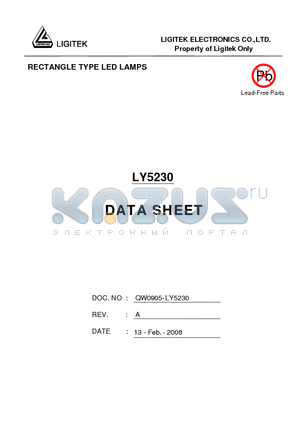 LY5230 datasheet - RECTANGLE TYPE LED LAMPS