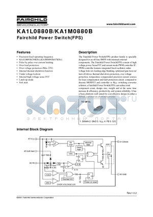 KA1M0880 datasheet - Fairchild Power Switch(FPS)