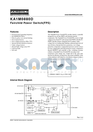 KA1M0880D-TU datasheet - Power Switch(FPS)