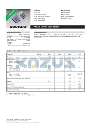 PWR221-2SBR0400J datasheet - Shunt Resistor