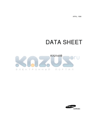 KA2143B datasheet - R/G/B VIDEO AMPLIFIER WITH OSD INTERFACE FOR MONITORS