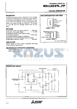 M51203TL datasheet - VOLTAGE COMPARATOR