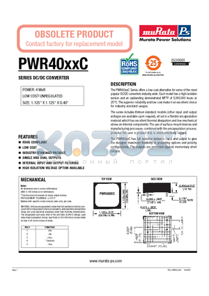 PWR4023C datasheet - DC/DC CONVERTER