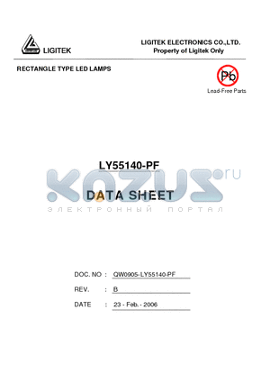 LY55140-PF datasheet - RECTANGLE TYPE LED LAMPS