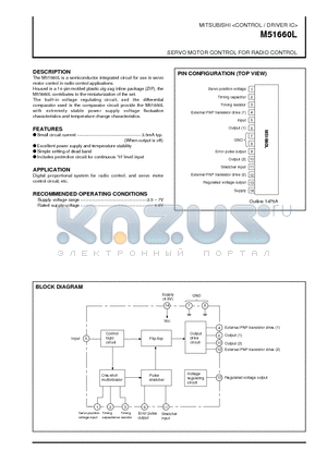 M51660L datasheet - SERVO MOTOR CONTROL FOR RADIO CONTROL