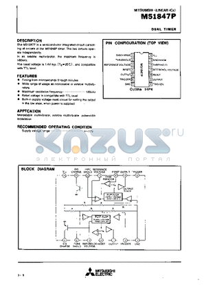 M51847P datasheet - DUAL TIMER