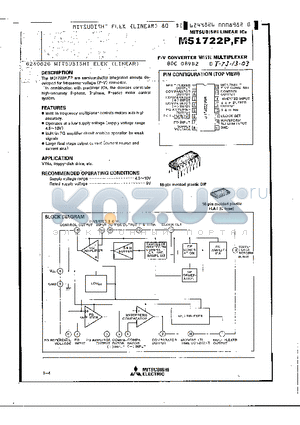 M51722P datasheet - F-V CONVERTER WITH MULTIPLEXER