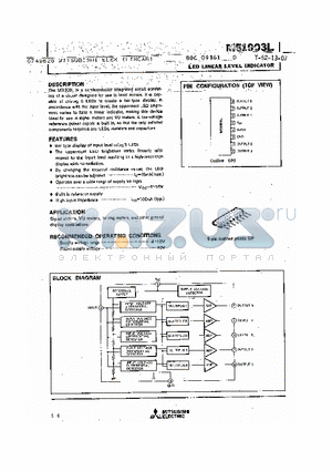 M51903L datasheet - LED LINEAR LEVEL INDICATOR