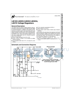 LM305H datasheet - Voltage Regulators