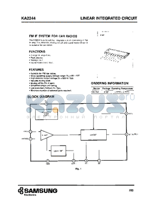 KA2244 datasheet - LINEAR INTEGRATED CIRCUIT