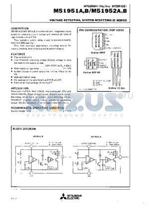 M51951AML datasheet - VOLTAGE DETECTING SYSTEM RESETTING IC SERIES