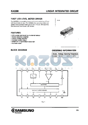 KA2288 datasheet - 7-COT LED LEVEL METER DRIVER