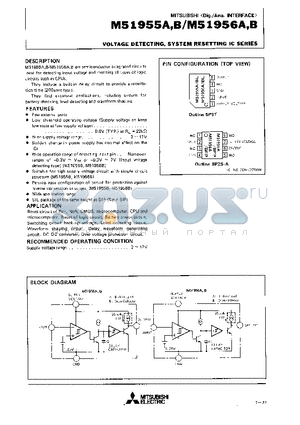 M51955A datasheet - VOLTAGE DETECTING, SYSTEM RESETTING IC SERIES