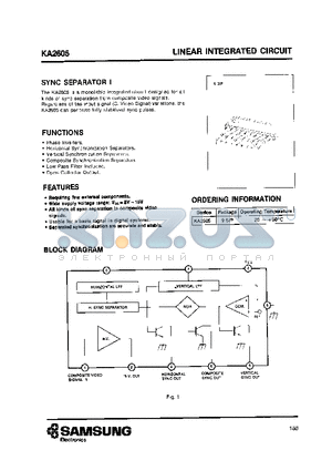 KA2605 datasheet - LINEAR INTEGRATED CIRCUIT