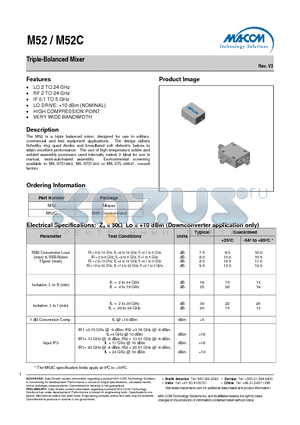 M52 datasheet - Triple-Balanced Mixer