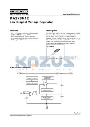 KA278R12 datasheet - Low Dropout Voltage Regulator