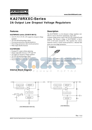 KA278R12CYDTU datasheet - 2A Output Low Dropout Voltage Regulators