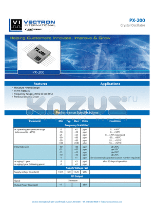 PX-2000-AEC-DK datasheet - Crystal Oscillator