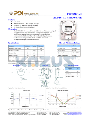 PA0903DG-42 datasheet - DROP-IN ISO-ATTENUATOR