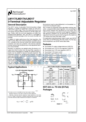 LM317A datasheet - 3-Terminal Adjustable Regulator