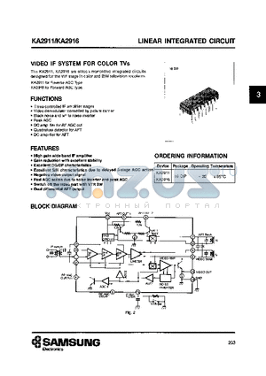 KA2916 datasheet - Linear intergrated circuit