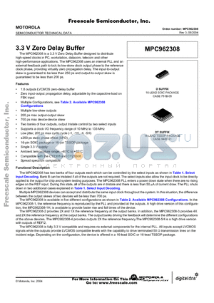 MPC962308D-5H datasheet - 3.3 V Zero Delay Buffer