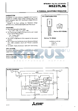 M5237L datasheet - 3-TERMINAL ADJUSTABLE REGULATOR