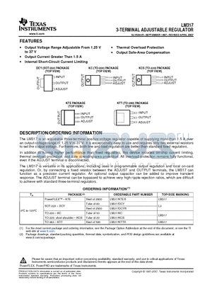 LM317DCY datasheet - 3-TERMINAL ADJUSTABLE REGULATOR