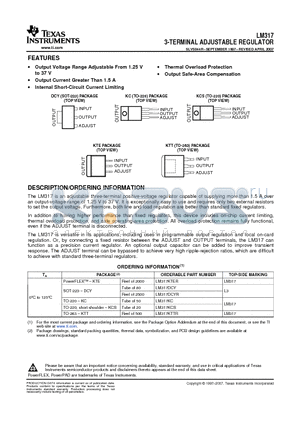 LM317DCYR datasheet - 3-TERMINAL ADJUSTABLE REGULATOR