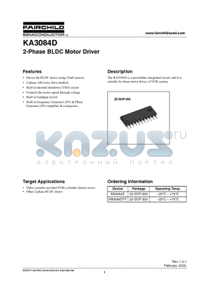 KA3084DTF datasheet - Bi-Directional DC Motor Driver