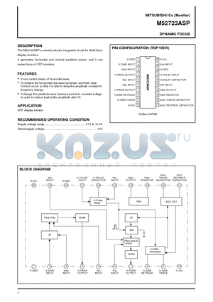 M52723ASP datasheet - DYNAMIC FOCUS