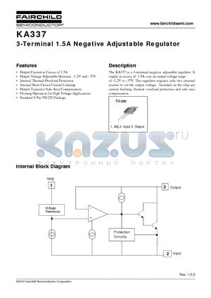 KA337_10 datasheet - 3-Terminal 1.5A Negative Adjustable Regulator