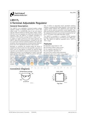 LM317L datasheet - 3-Terminal Adjustable Regulator